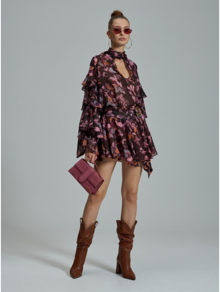 PROJECT SOMA Laura Skirt Μωβ Εμπριμέ Φούστα