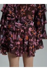 PROJECT SOMA Laura Skirt Μωβ Εμπριμέ Φούστα