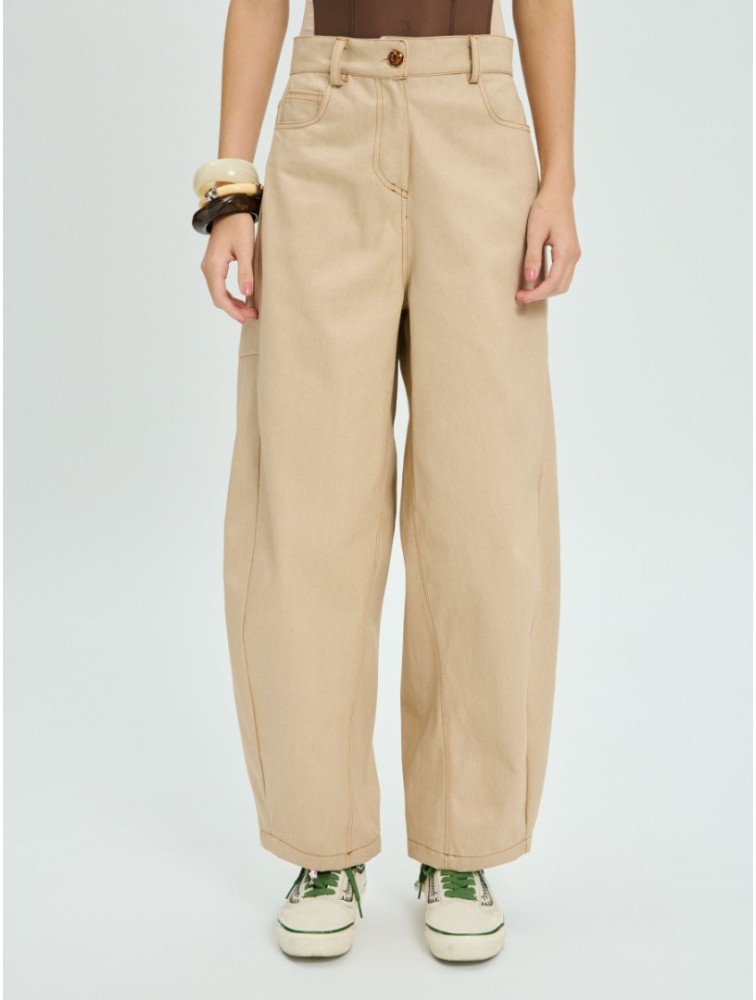 PROJECT SOMA Balm Beige Pants Μπεζ Τζιν Παντελόνι