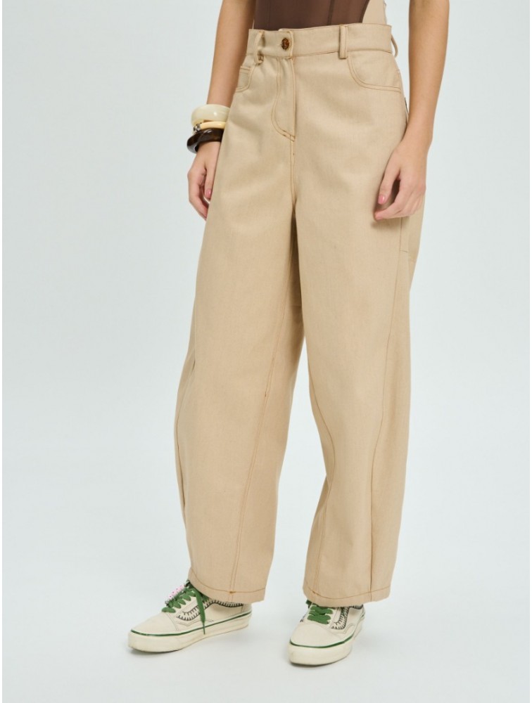 PROJECT SOMA Balm Beige Pants Μπεζ Τζιν Παντελόνι