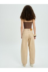 PROJECT SOMA Balm Beige Pants Μπεζ Τζιν Παντελόνι