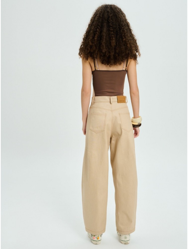 PROJECT SOMA Balm Beige Pants Μπεζ Τζιν Παντελόνι