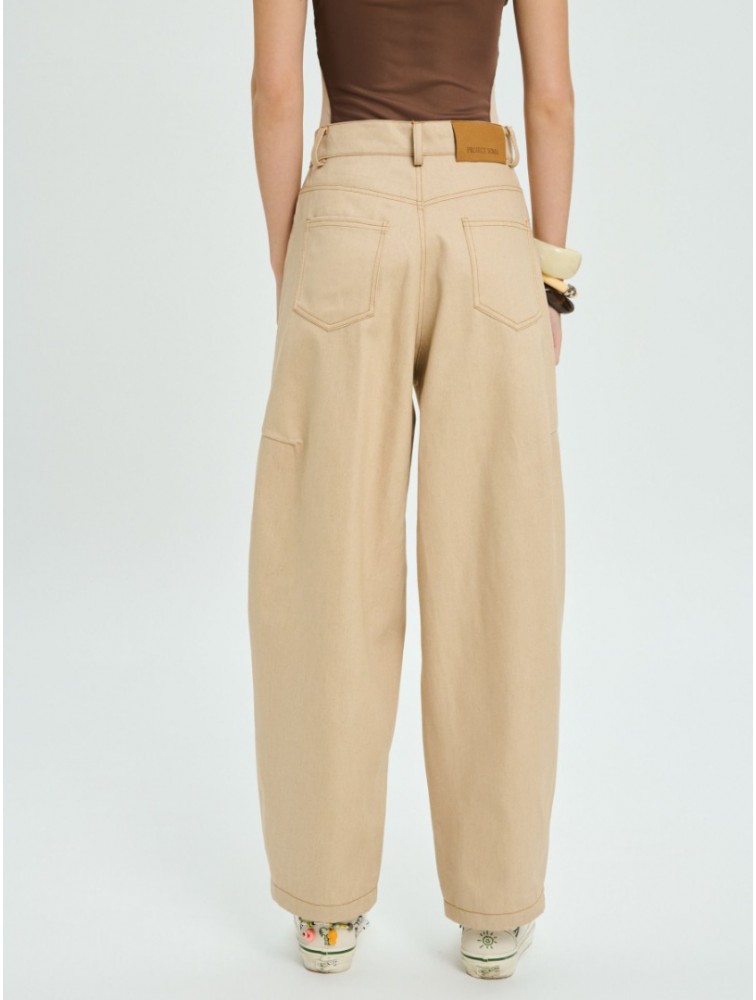 PROJECT SOMA Balm Beige Pants Μπεζ Τζιν Παντελόνι