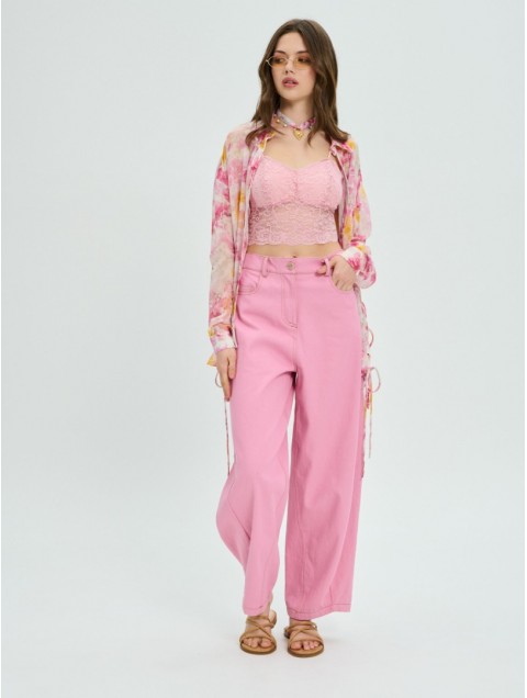 PROJECT SOMA Balm Pink Pants Ροζ Τζιν Παντελόνι