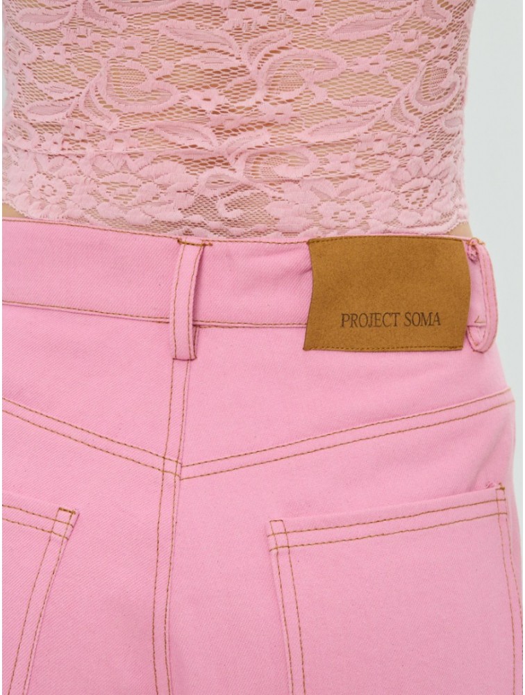 PROJECT SOMA Balm Pink Pants Ροζ Τζιν Παντελόνι