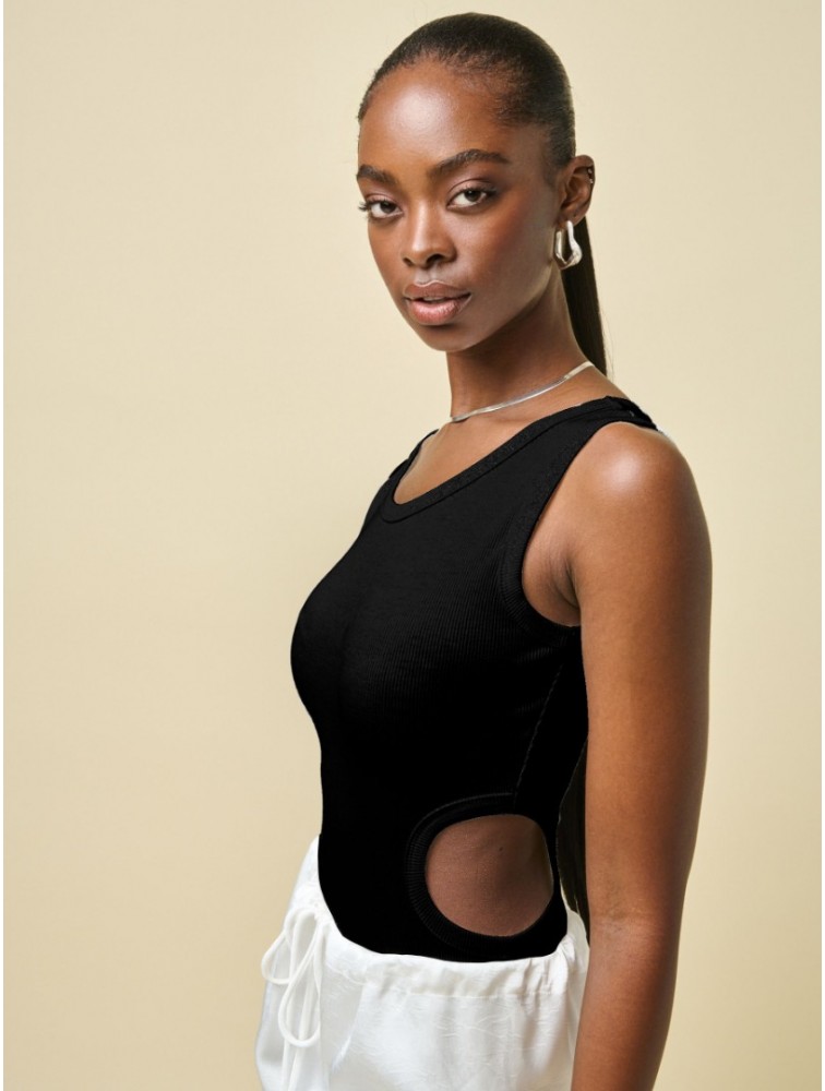 PROJECT SOMA Balsam Black Bodysuit Μαύρο Κορμάκι με Ανοίγματα