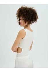 PROJECT SOMA Balsam Off-white Bodysuit with Cutouts