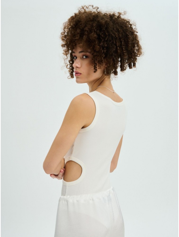 PROJECT SOMA Balsam Off-white Bodysuit with Cutouts
