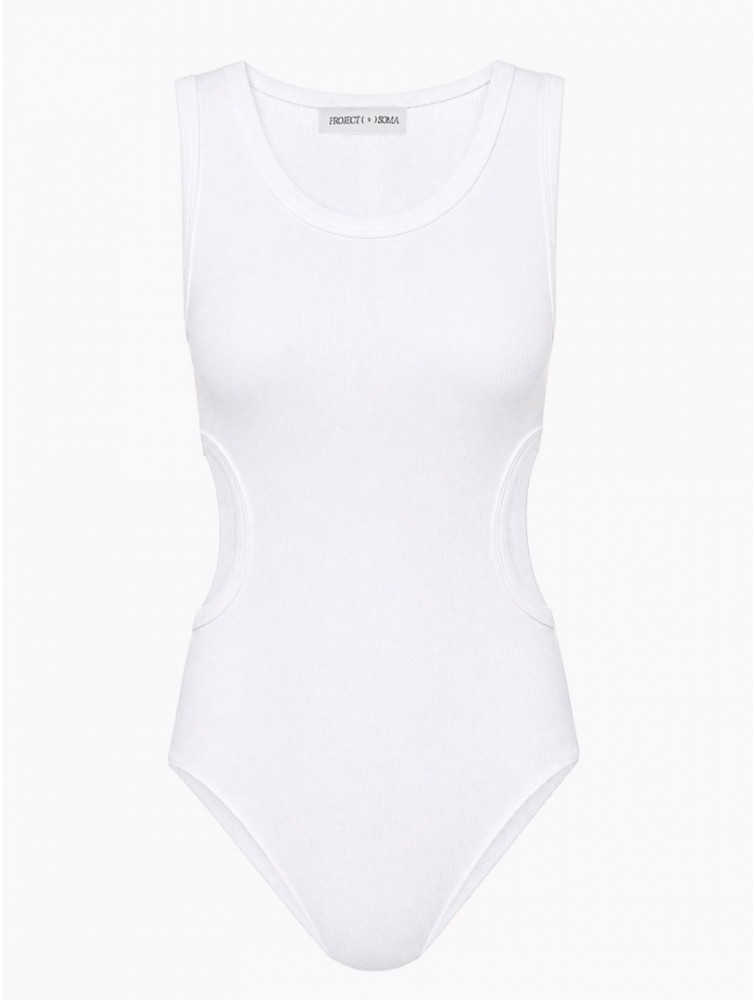 PROJECT SOMA Balsam Off-white Bodysuit with Cutouts