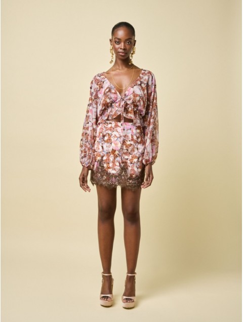 PROJECT SOMA Begonia Skirt Φλοράλ Μίνι Φούστα