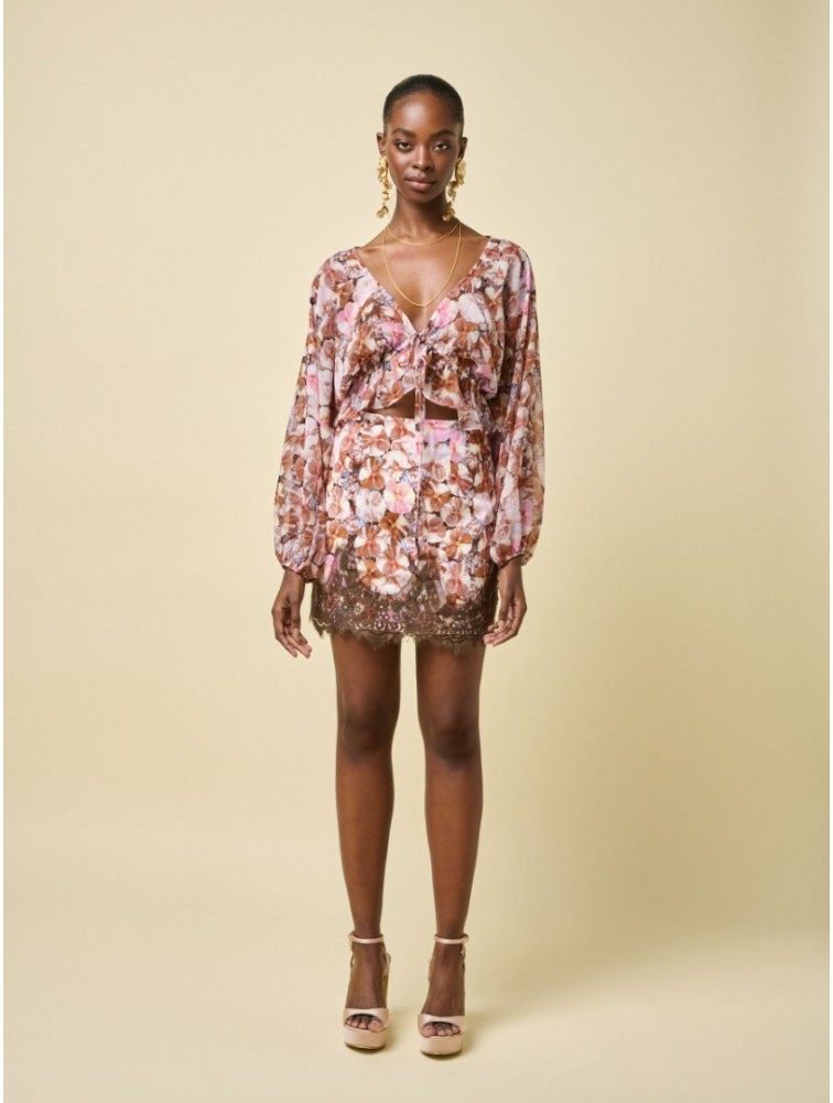 PROJECT SOMA Begonia Skirt Φλοράλ Μίνι Φούστα