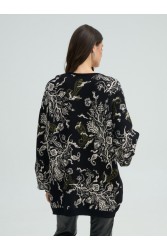 PROJECT SOMA Belleville Cardigan Μαύρη Φλοράλ Ζακέτα
