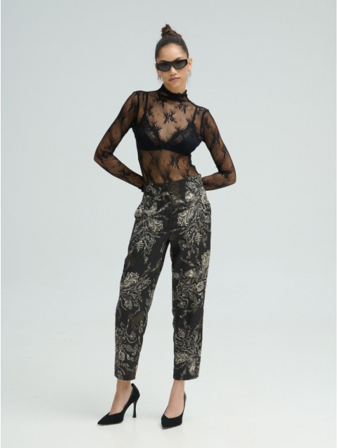 PROJECT SOMA Bresse Black Bodysuit Μαύρο Δαντελένιο Κορμάκι