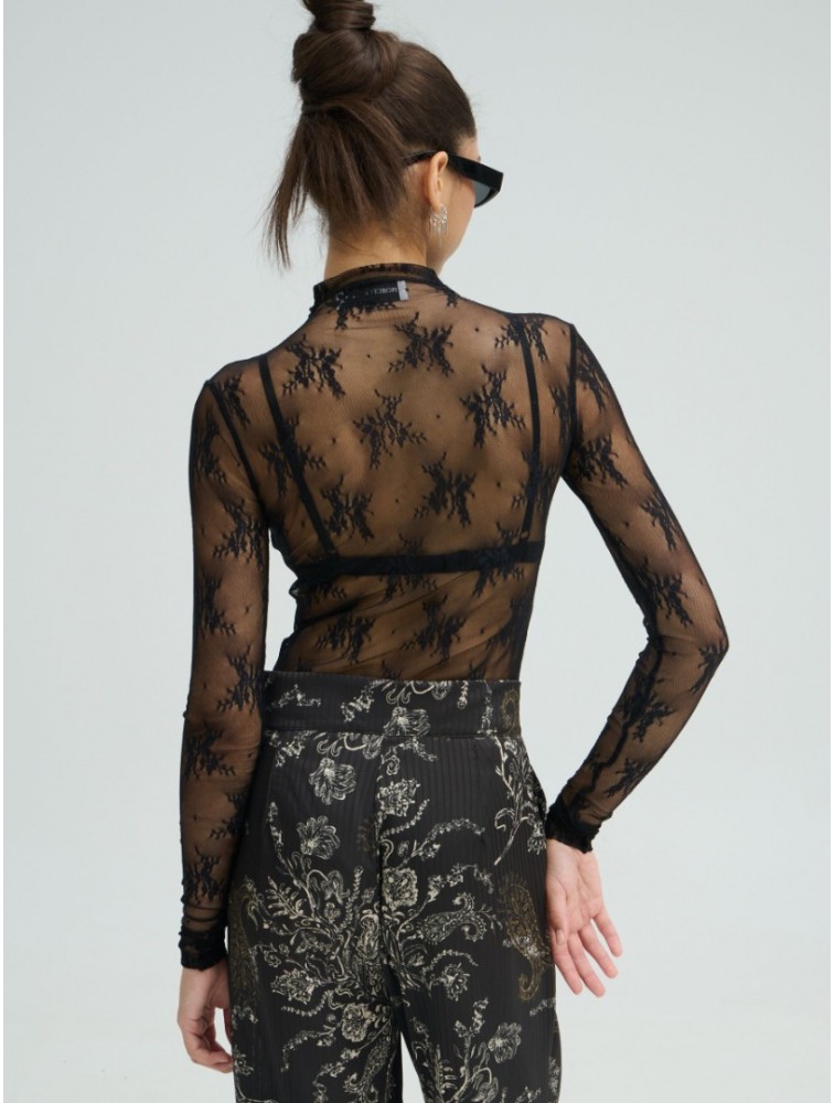 PROJECT SOMA Bresse Black Bodysuit Μαύρο Δαντελένιο Κορμάκι
