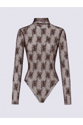 PROJECT SOMA Bresse Brown Bodysuit Καφέ Δαντελένιο Κορμάκι
