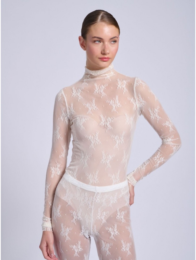 PROJECT SOMA Bresse Off White Bodysuit Εκρού Δαντελένιο Κορμάκι