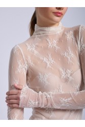 PROJECT SOMA Bresse Off White Bodysuit Εκρού Δαντελένιο Κορμάκι