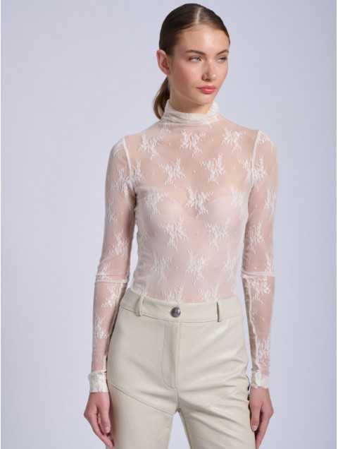 PROJECT SOMA Bresse Off White Bodysuit Εκρού Δαντελένιο Κορμάκι