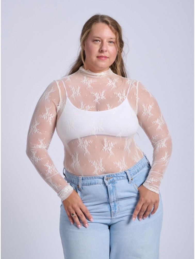 PROJECT SOMA Bresse Off White Bodysuit Εκρού Δαντελένιο Κορμάκι