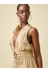 PROJECT SOMA Celandine Overall Gold Jumpsuit with Belt