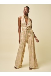 PROJECT SOMA Celandine Overall Gold Jumpsuit with Belt