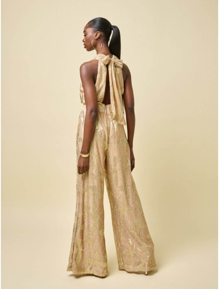 PROJECT SOMA Celandine Overall Gold Jumpsuit with Belt
