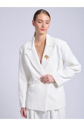 PROJECT SOMA Cevennes Off White Blazer Εκρού Μπλέιζερ