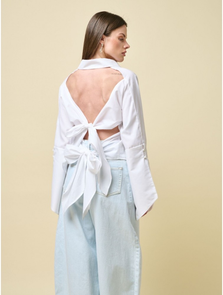 PROJECT SOMA Dittany Shirt White Cotton Shirt with Ties