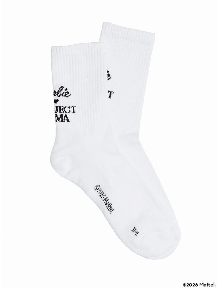 PROJECT SOMA Dreamer Black Socks Λευκές Κάλτσες με Μαύρο Λογότυπο