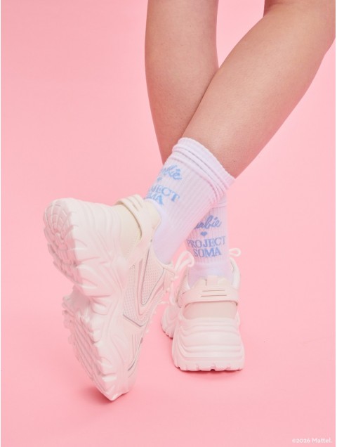 PROJECT SOMA Dreamer Ciel Socks Λευκές Κάλτσες με Γαλάζιο Λογότυπο