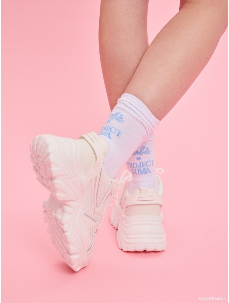 PROJECT SOMA Dreamer Ciel Socks Λευκές Κάλτσες με Γαλάζιο Λογότυπο