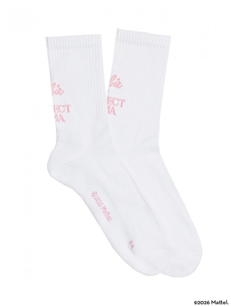 PROJECT SOMA Dreamer Pink Socks Λευκές Κάλτσες με Ροζ Λογότυπο