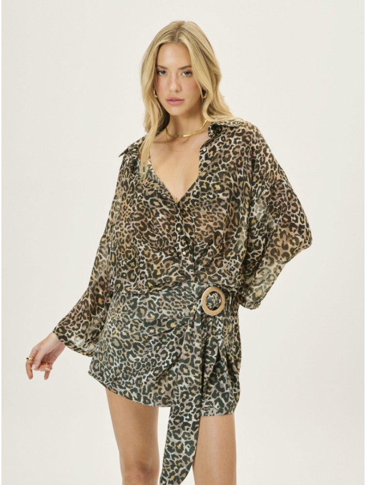 PROJECT SOMA Earwyn Leopard Shirt