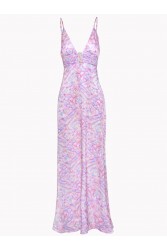 PROJECT SOMA Helenium Dress Λιλά Εμπριμέ Μάξι Φόρεμα