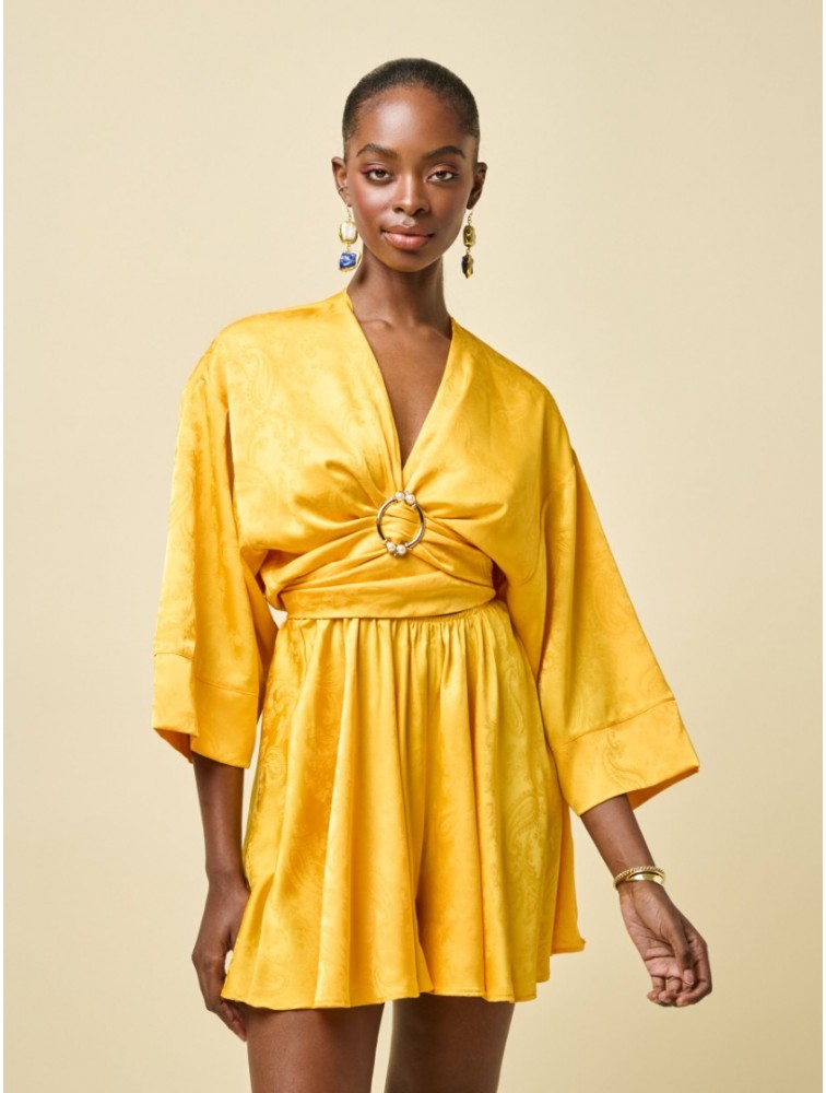 PROJECT SOMA Heliotrope Overall Yellow Overall Shorts