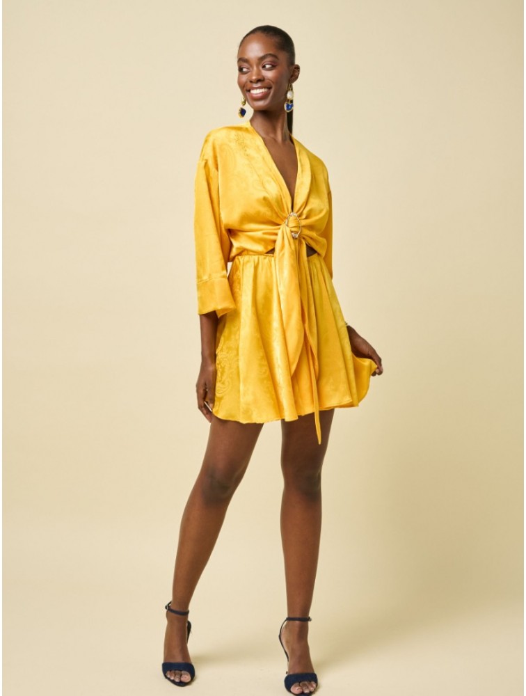 PROJECT SOMA Heliotrope Overall Yellow Overall Shorts