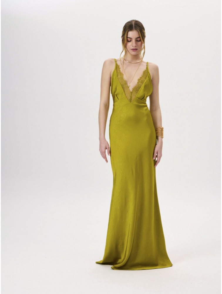 PROJECT SOMA Leila Lime Dress Λάιμ Φόρεμα