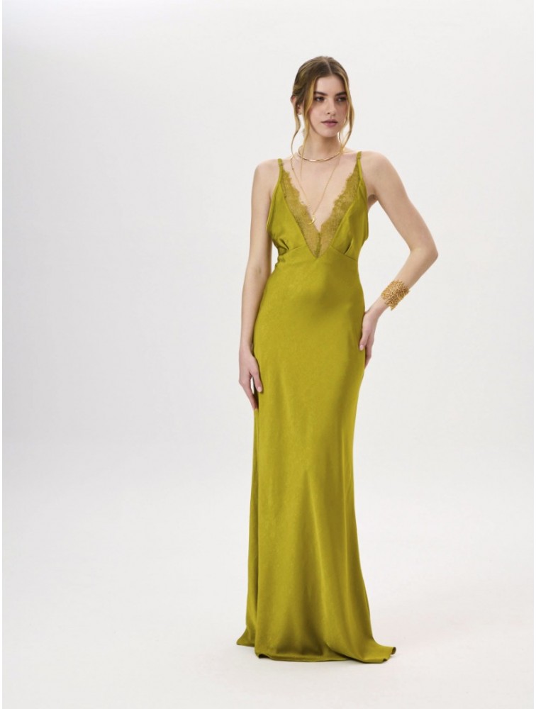 PROJECT SOMA Leila Lime Dress Λάιμ Φόρεμα