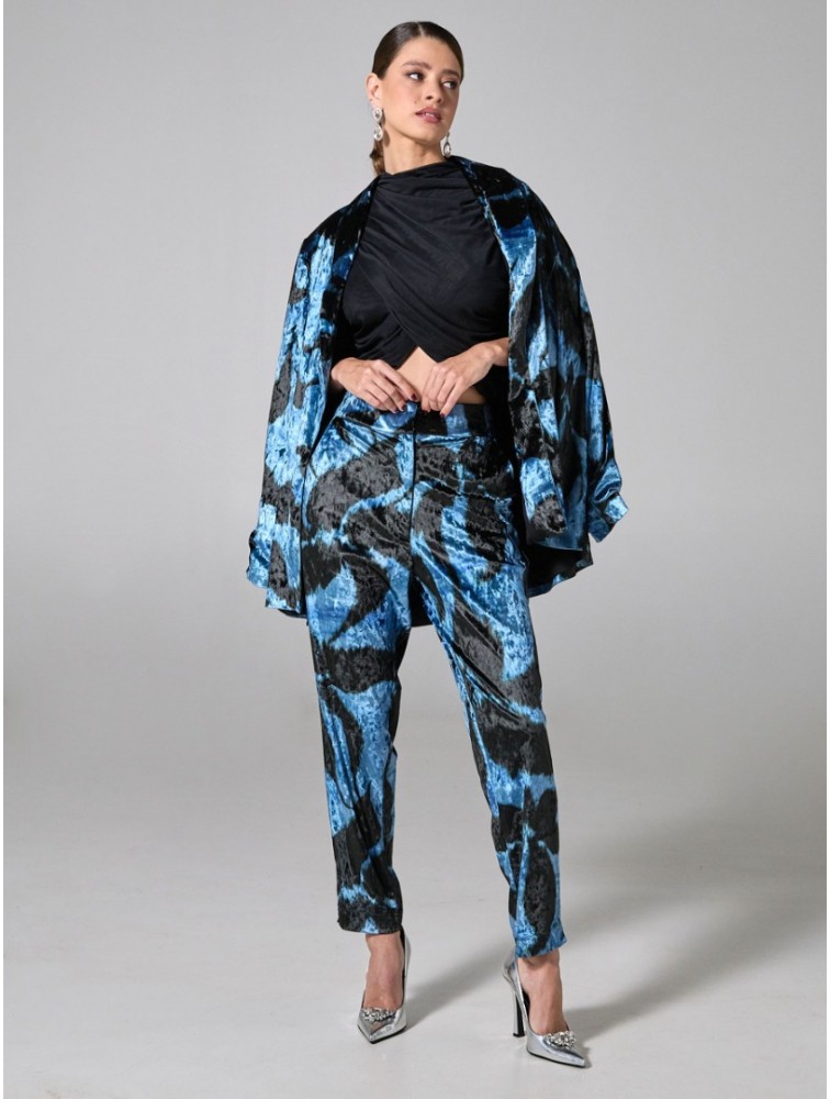 PROJECT SOMA Lirio Pants Blue Velvet Βελούδινη Μπλε Πσντελόνα