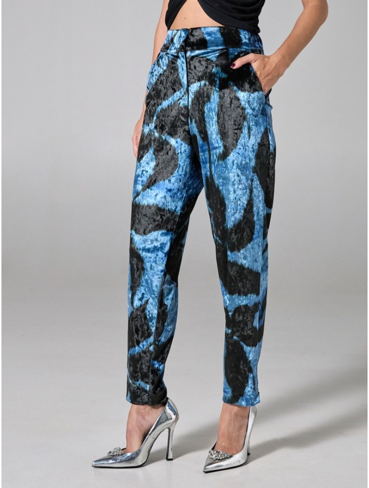 PROJECT SOMA Lirio Pants Blue Velvet Βελούδινη Μπλε Πσντελόνα