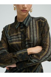 PROJECT SOMA Lorraine Black Shirt Εμπριμέ Πουκάμισο