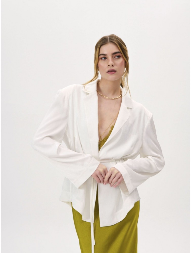 PROJECT SOMA Mazu Kimono Blazer White Λευκό Κιμονό Μπλέιζερ
