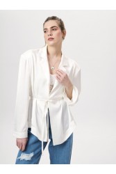 PROJECT SOMA Mazu Kimono Blazer White Λευκό Κιμονό Μπλέιζερ