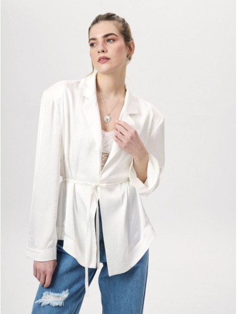 PROJECT SOMA Mazu Kimono Blazer White