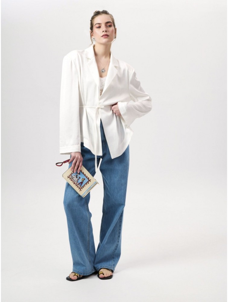PROJECT SOMA Mazu Kimono Blazer White Λευκό Κιμονό Μπλέιζερ