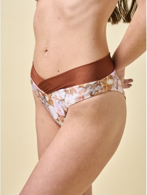 PROJECT SOMA Meadow Bikini Bottoms Καφέ Φλοράλ Σλιπ Μαγιό
