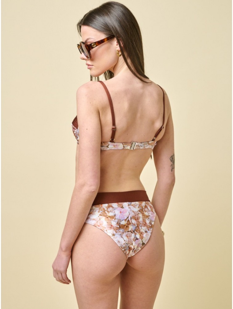 PROJECT SOMA Meadow Bikini Bottoms Καφέ Φλοράλ Σλιπ Μαγιό