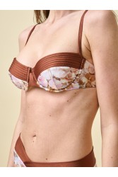 PROJECT SOMA Meadow Bikini Top Καφέ Φλοράλ Σουτιέν Μαγιό