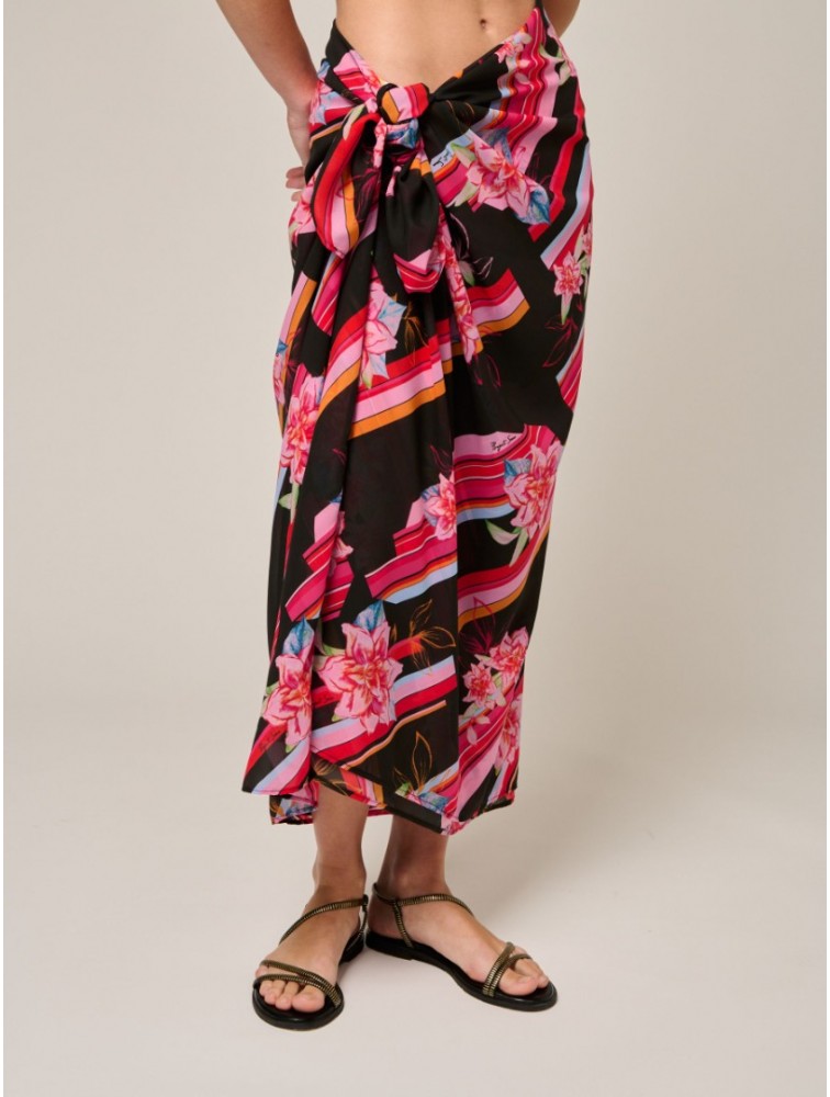 PROJECT SOMA Peony Scarf Εμπριμέ Παρεό Μαντήλι