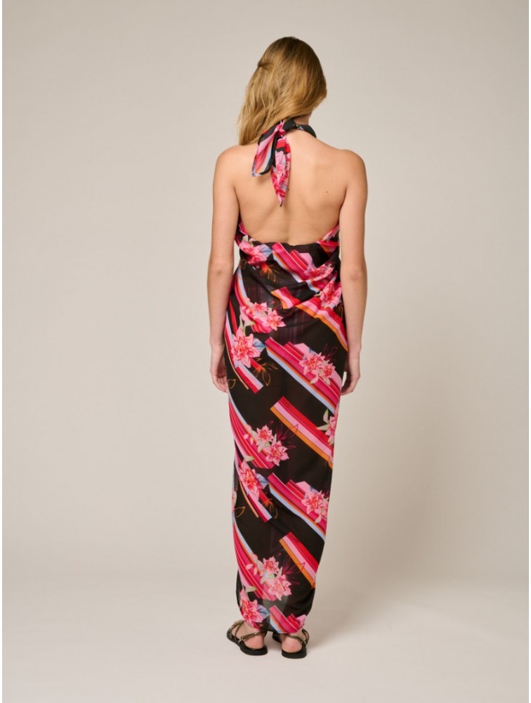 PROJECT SOMA Peony Scarf Εμπριμέ Παρεό Μαντήλι